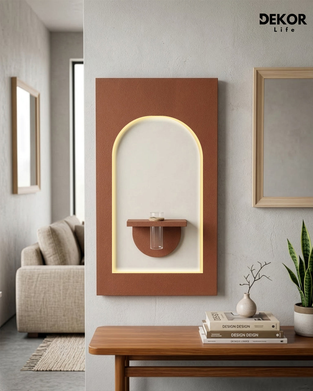 Dekorium 50x90 cm Oval LED'li Dekoratif Duvar Paneli - Gizli Aydınlatmalı - Model D041