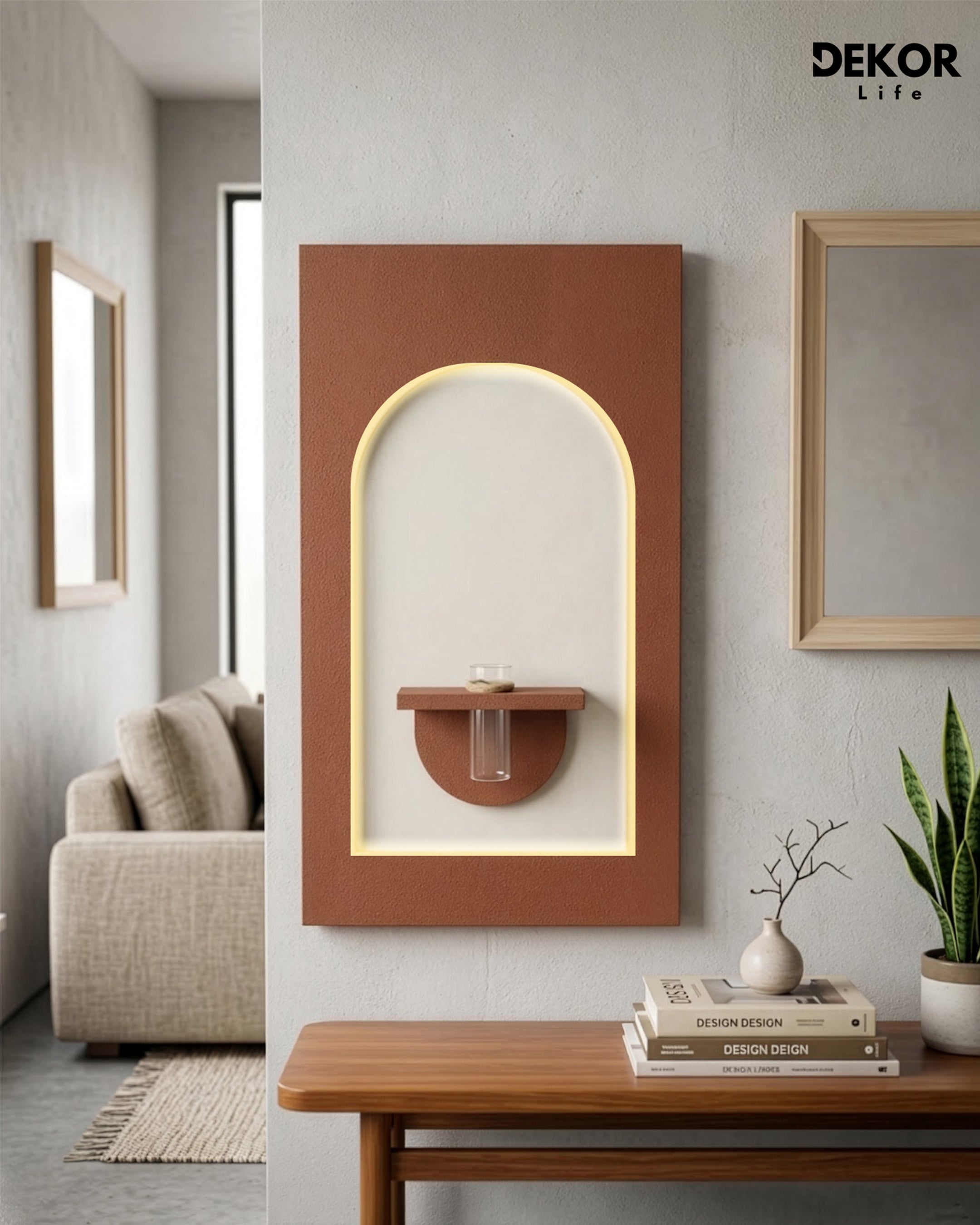 Dekorium 50x90 cm Oval LED'li Dekoratif Duvar Paneli - Gizli Aydınlatmalı - Model D041