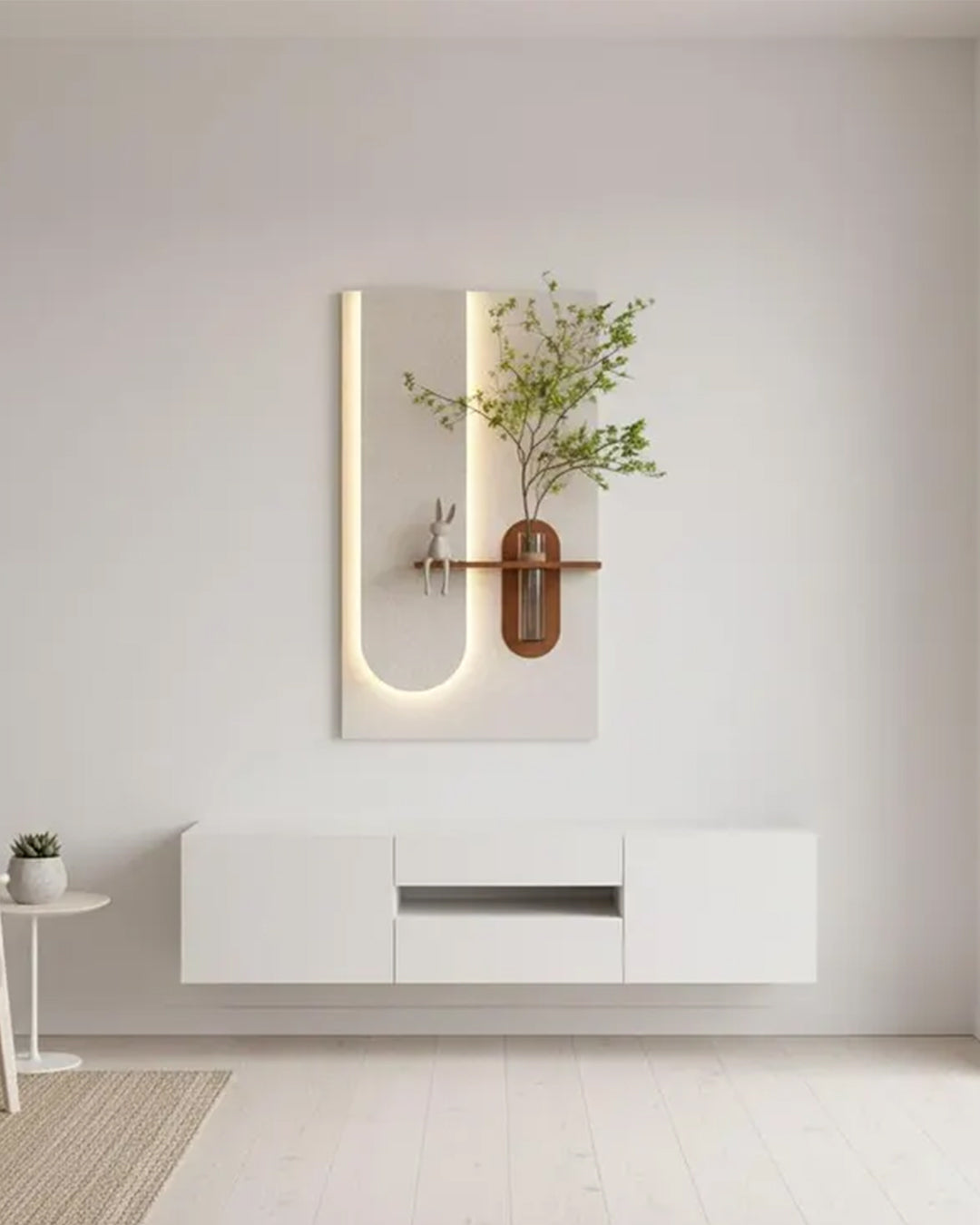 Dekorium 40x70 cm Pilli LED'li İskandinav Duvar Tablosu - Pütürlü Doku - Model D094