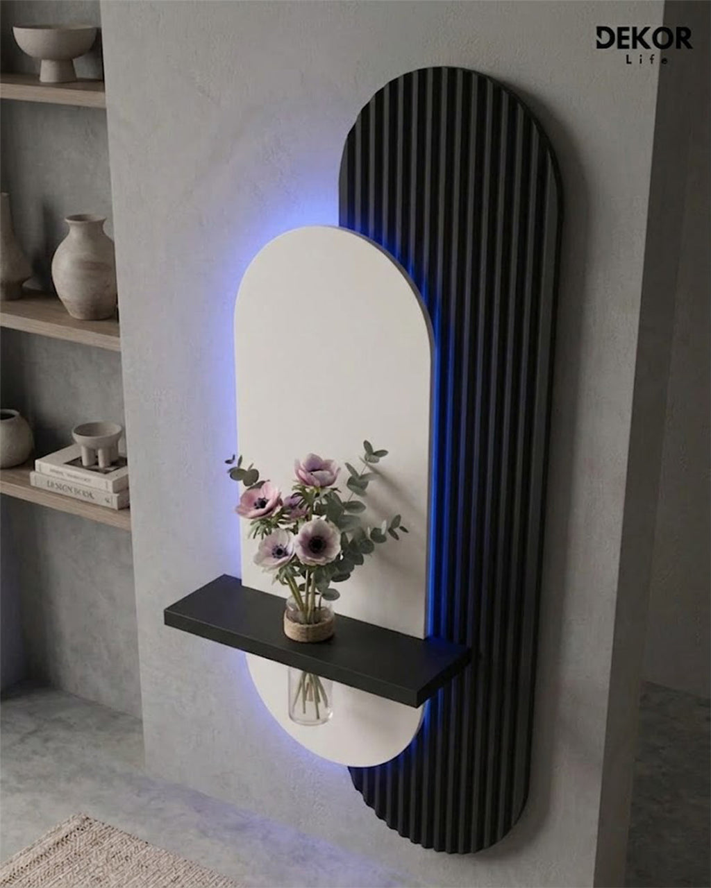 Dekorium 40x90 cm Oval LED'li Dekoratif Duvar Paneli - Gizli Aydınlatmalı - Model D005