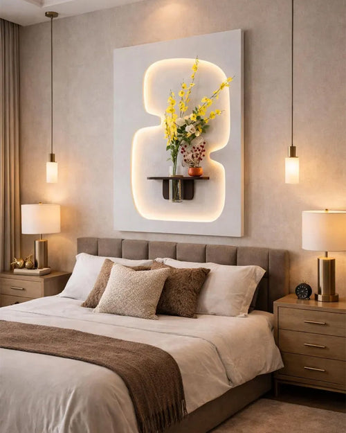 Dekorium 40x70 cm Pilli LED'li İskandinav Duvar Tablosu - Pütürlü Doku - Model D093