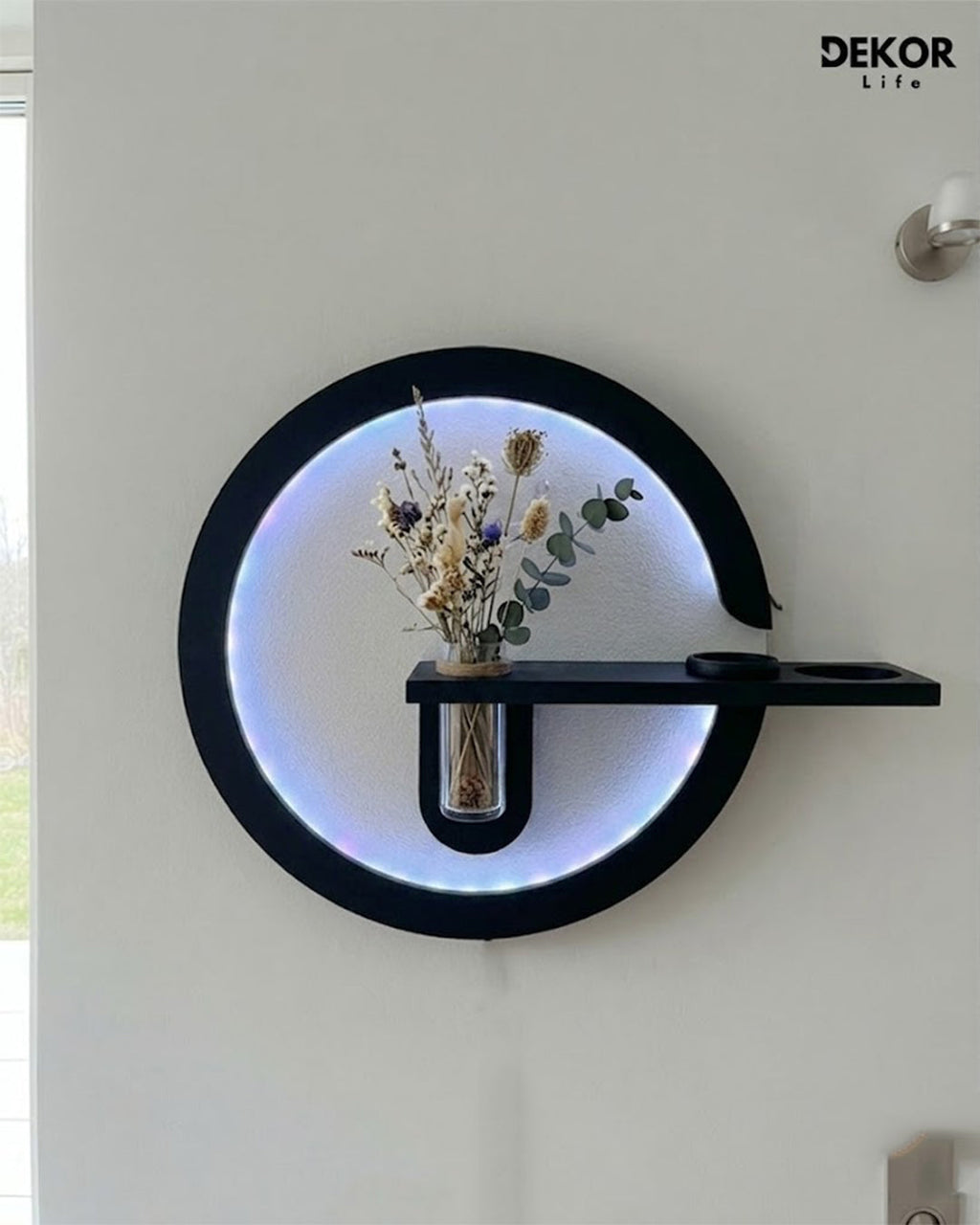 Dekorium 50x85 cm Oval LED'li Dekoratif Duvar Paneli - Gizli Aydınlatmalı - Model D034