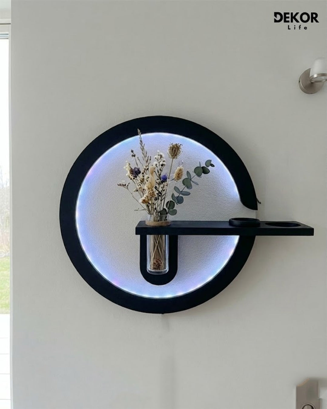 Dekorium 50x85 cm Oval LED'li Dekoratif Duvar Paneli - Gizli Aydınlatmalı - Model D034