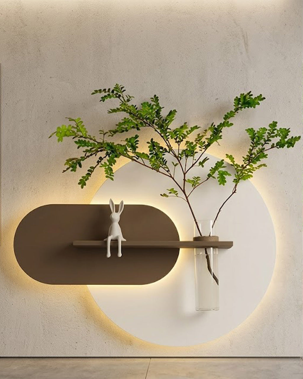 Dekorium 50x50 cm Oval LED'li Dekoratif Duvar Paneli - Gizli Aydınlatmalı - Model D028
