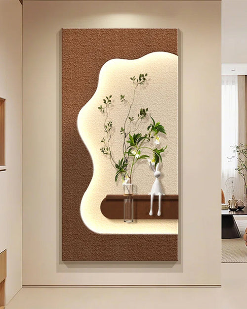 Dekorium 40x70 cm Pilli LED'li İskandinav Duvar Tablosu - Pütürlü Doku - Model D078