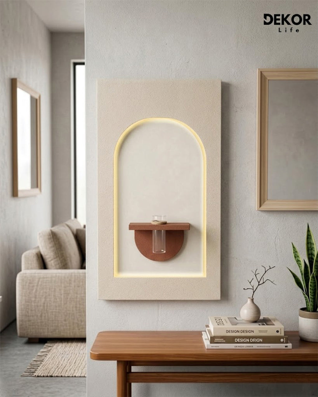 Dekorium 50x90 cm Oval LED'li Dekoratif Duvar Paneli - Gizli Aydınlatmalı - Model D048