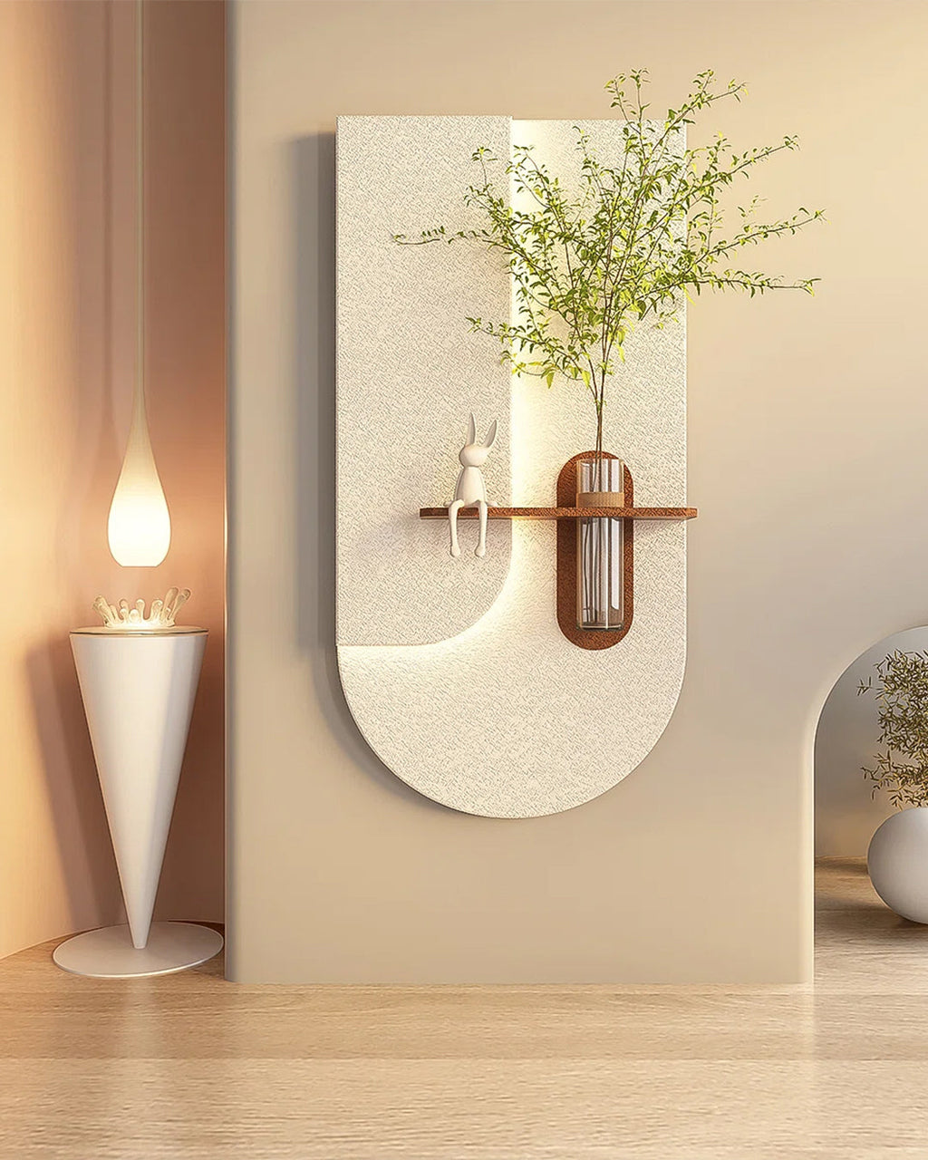 Dekorium 40x70 cm Pilli LED'li İskandinav Duvar Tablosu - Pütürlü Doku - Model D079