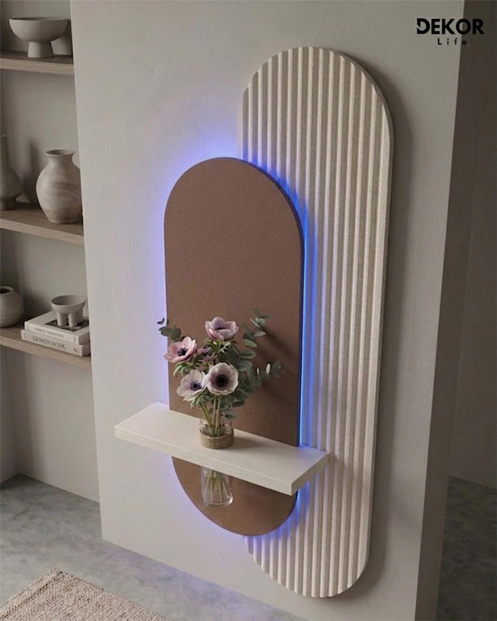Dekorium 40x90 cm Oval LED'li Dekoratif Duvar Paneli - Gizli Aydınlatmalı - Model D015
