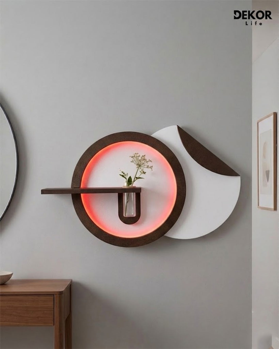 Dekorium 50x90 cm Oval LED'li Dekoratif Duvar Paneli - Gizli Aydınlatmalı - Model D061