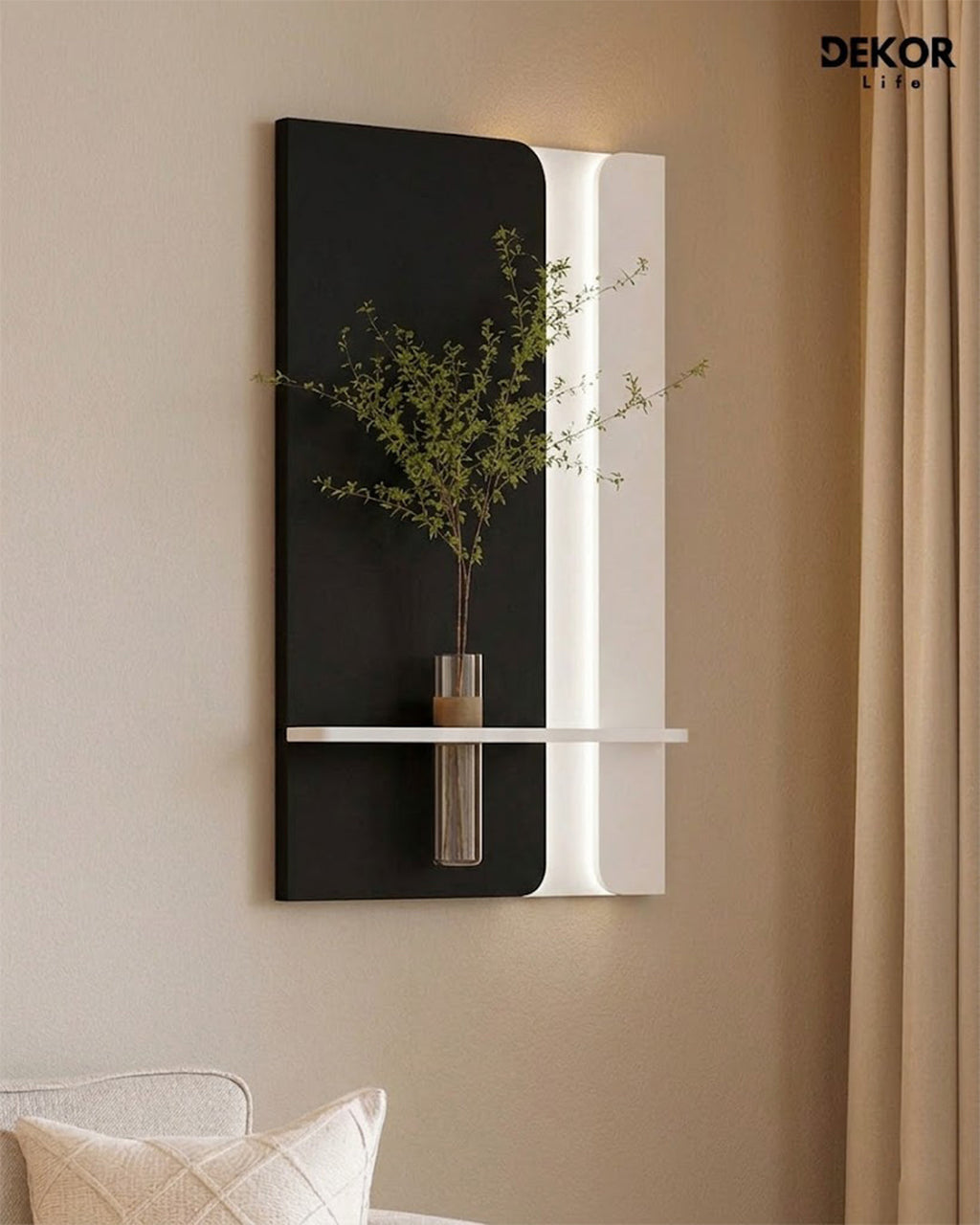 Dekorium 50x90 cm Oval LED'li Dekoratif Duvar Paneli - Gizli Aydınlatmalı - Model D058
