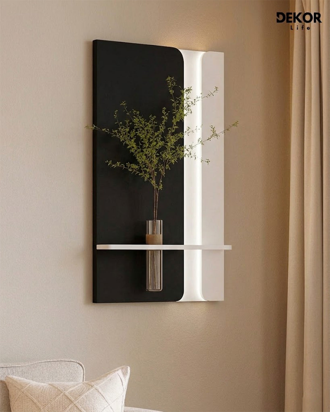 Dekorium 50x90 cm Oval LED'li Dekoratif Duvar Paneli - Gizli Aydınlatmalı - Model D058