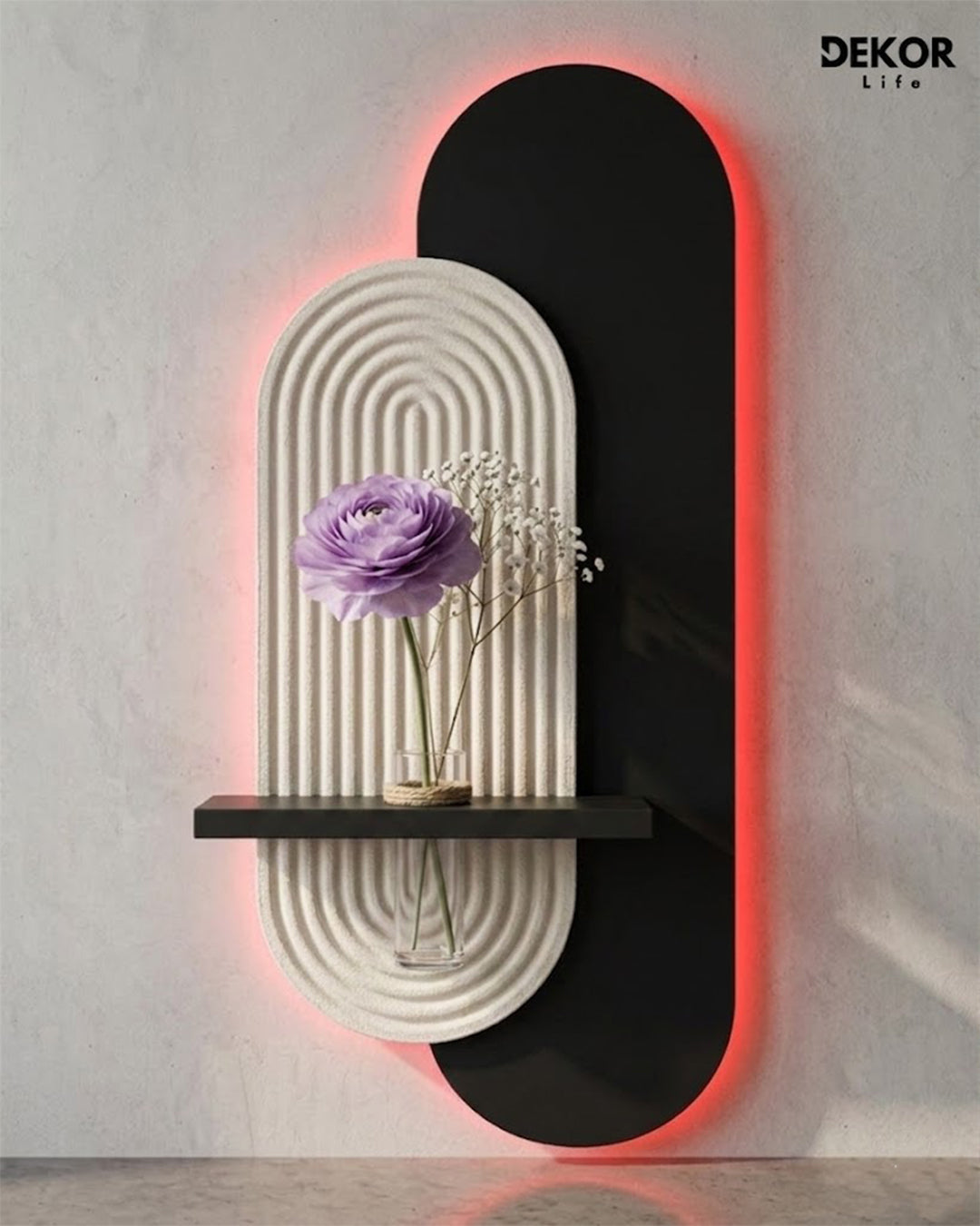 Dekorium 40x90 cm Oval LED'li Dekoratif Duvar Paneli - Gizli Aydınlatmalı - Model D019