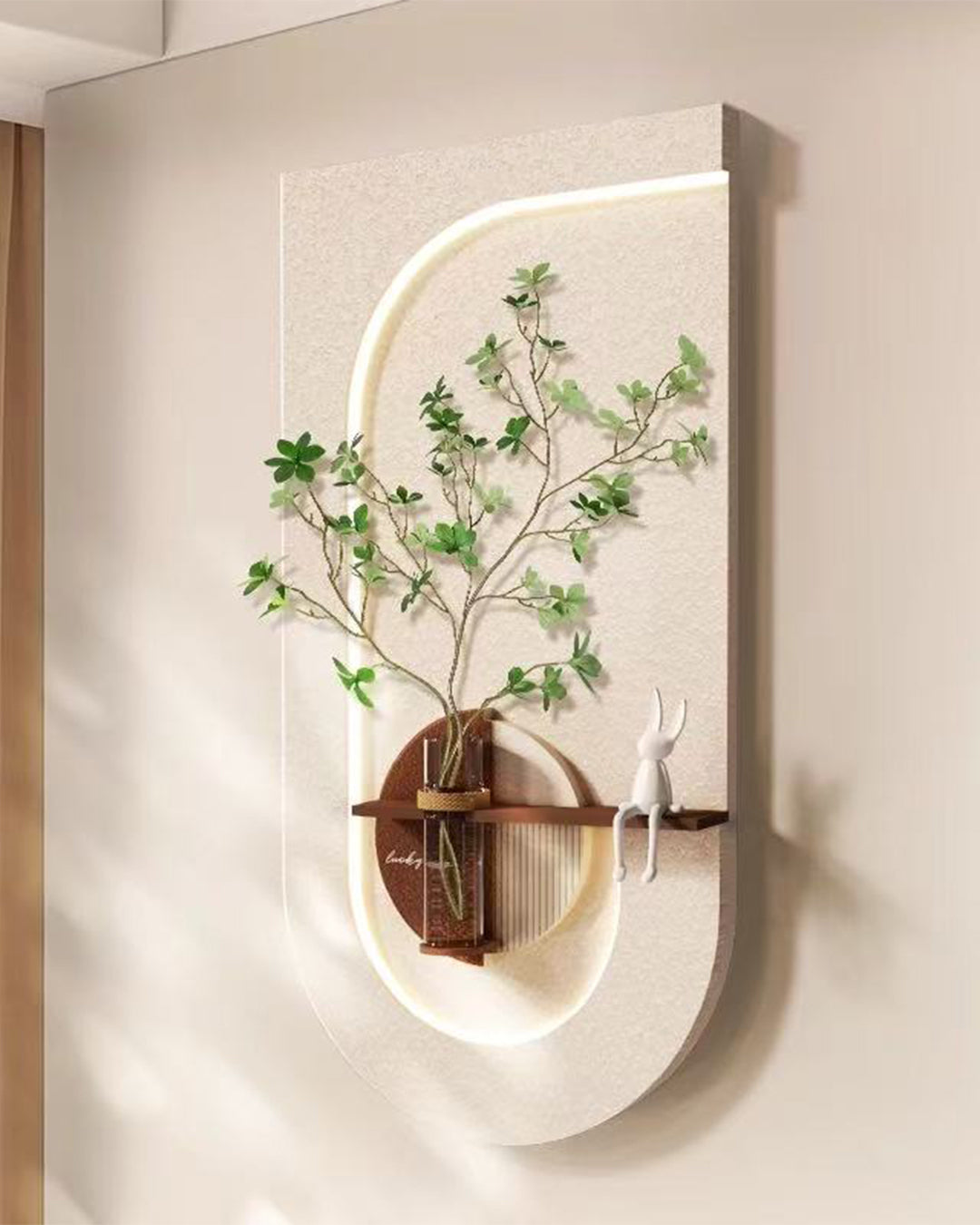 Dekorium 40x70 cm Pilli LED'li İskandinav Duvar Tablosu - Pütürlü Doku - Model D098