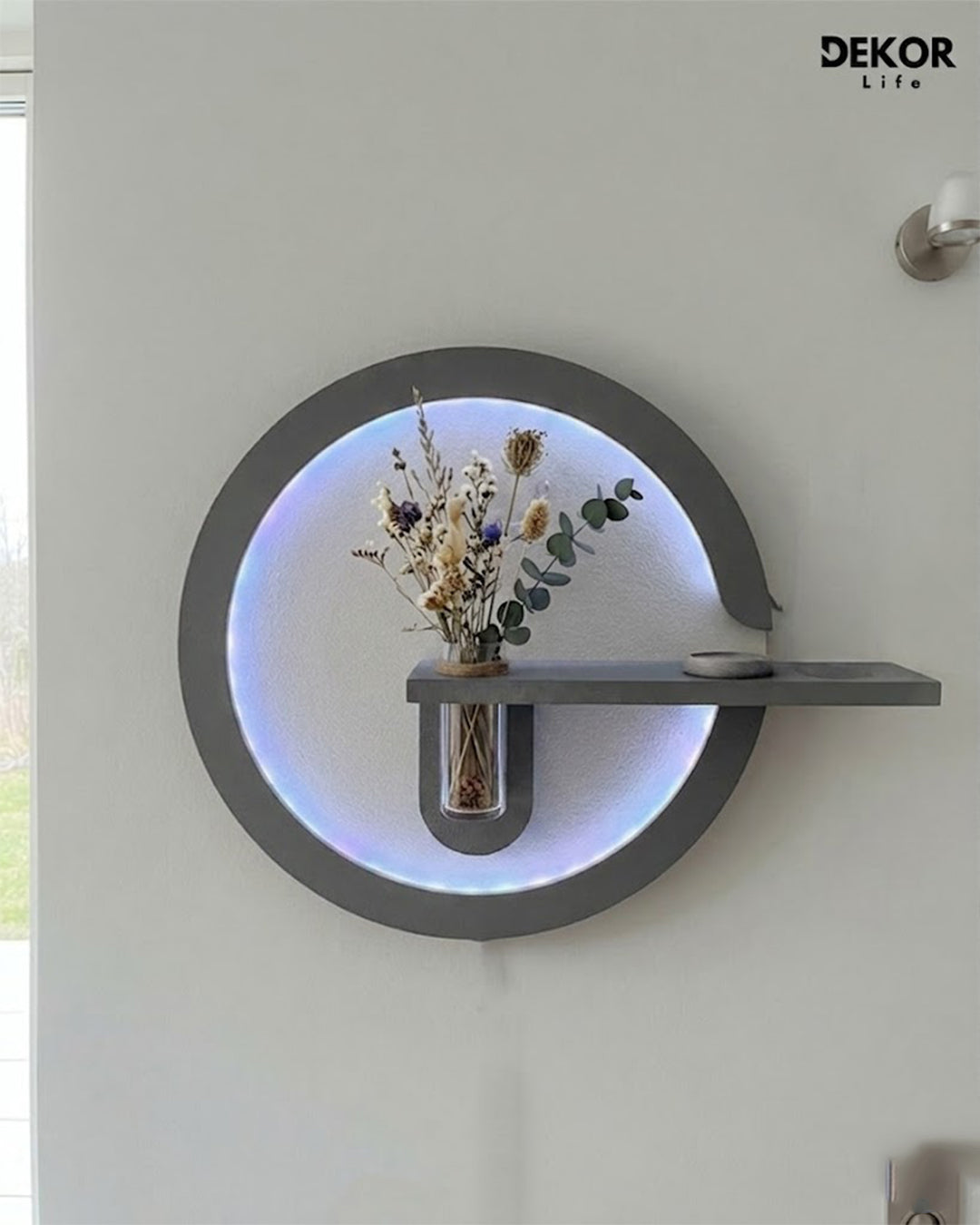 Dekorium 50x85 cm Oval LED'li Dekoratif Duvar Paneli - Gizli Aydınlatmalı - Model D030