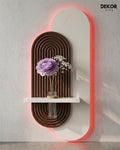 Dekorium 40x90 cm Oval LED'li Dekoratif Duvar Paneli - Gizli Aydınlatmalı - Model D020