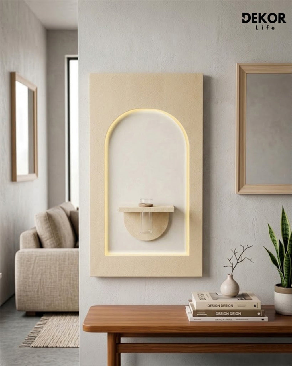 Dekorium 50x90 cm Oval LED'li Dekoratif Duvar Paneli - Gizli Aydınlatmalı - Model D045