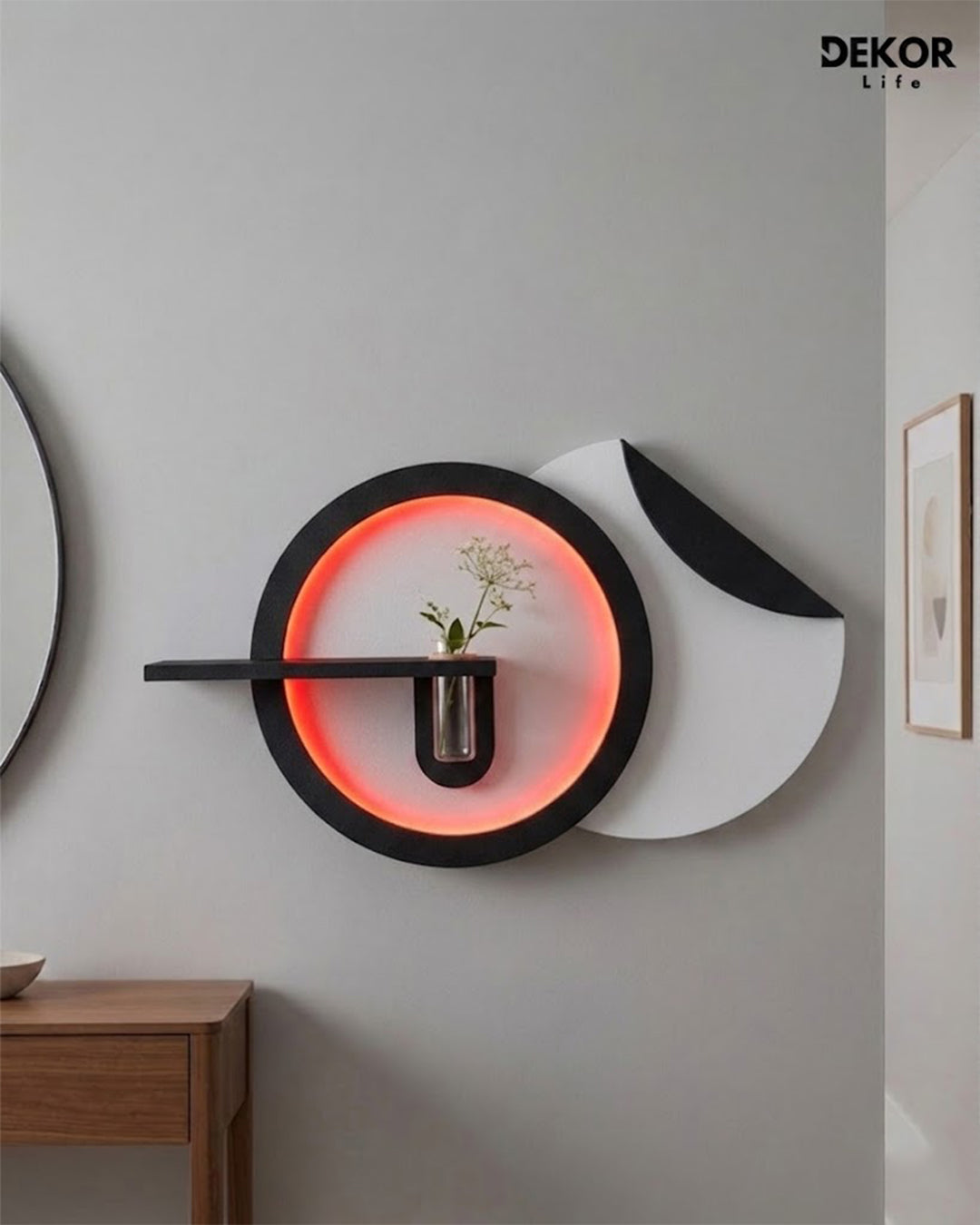 Dekorium 50x85 cm Oval LED'li Dekoratif Duvar Paneli - Gizli Aydınlatmalı - Model D033