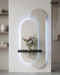 Dekorium 40x90 cm Oval LED'li Dekoratif Duvar Paneli - Gizli Aydınlatmalı - Model D009