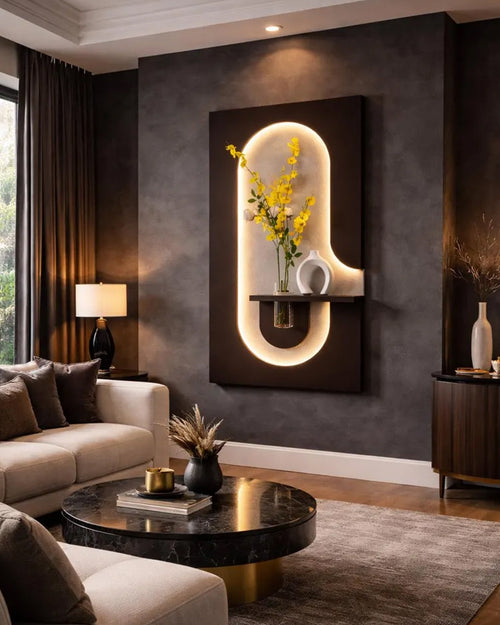 Dekorium 40x70 cm Pilli LED'li İskandinav Duvar Tablosu - Pütürlü Doku - Model D095