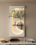 Dekorium 40x70 cm Pilli LED'li İskandinav Duvar Tablosu - Pütürlü Doku - Model D076