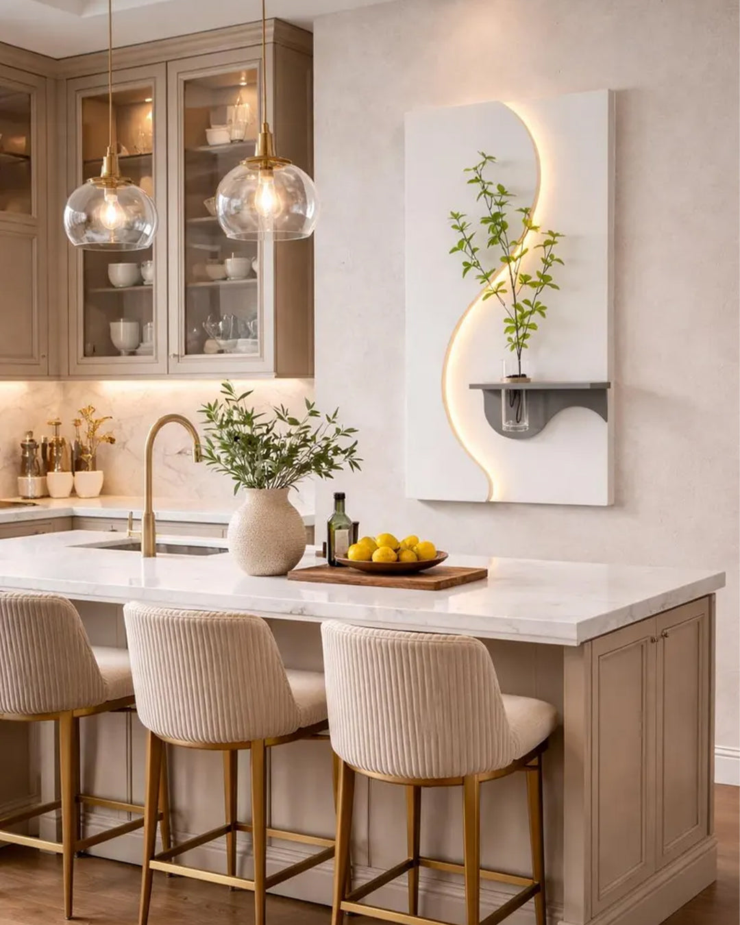 Dekorium 40x70 cm Pilli LED'li İskandinav Duvar Tablosu - Pütürlü Doku - Model D086