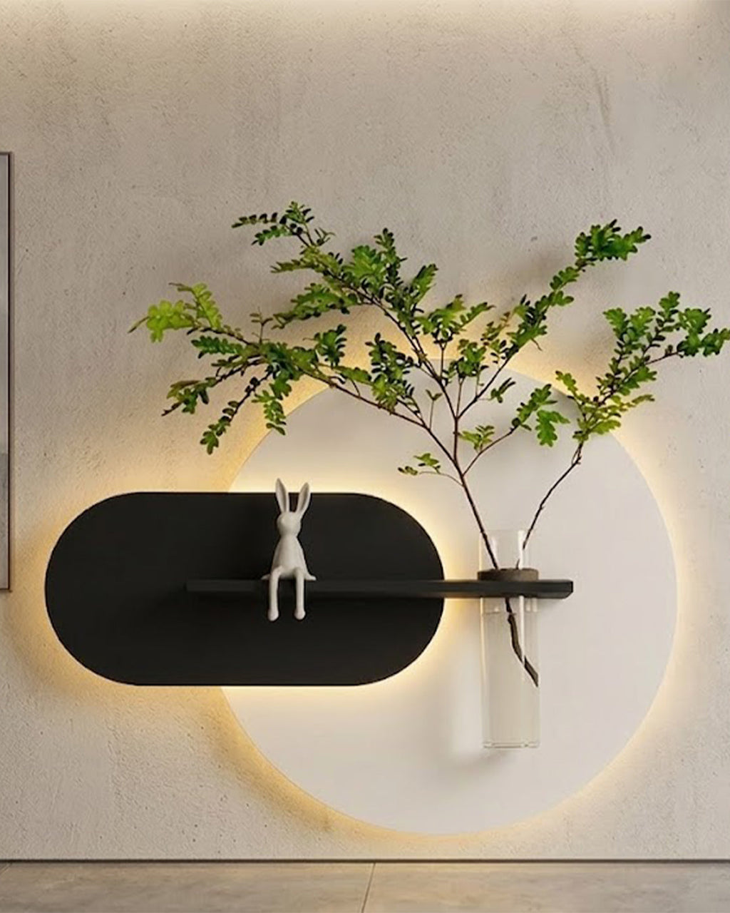 Dekorium 50x50 cm Oval LED'li Dekoratif Duvar Paneli - Gizli Aydınlatmalı - Model D029