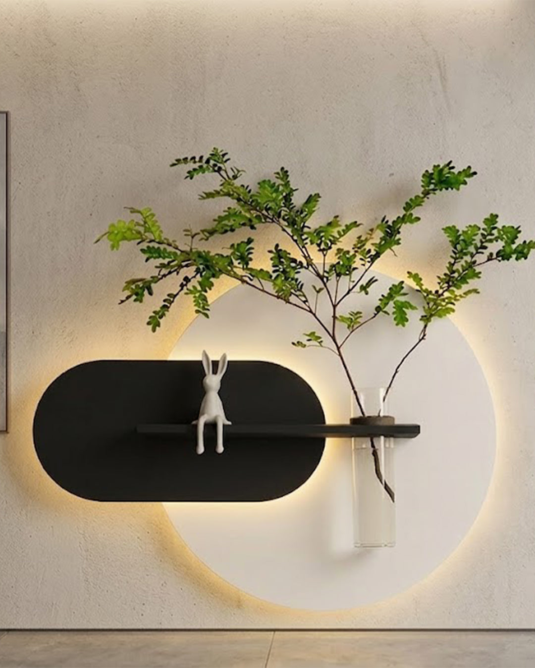 Dekorium 50x50 cm Oval LED'li Dekoratif Duvar Paneli - Gizli Aydınlatmalı - Model D029