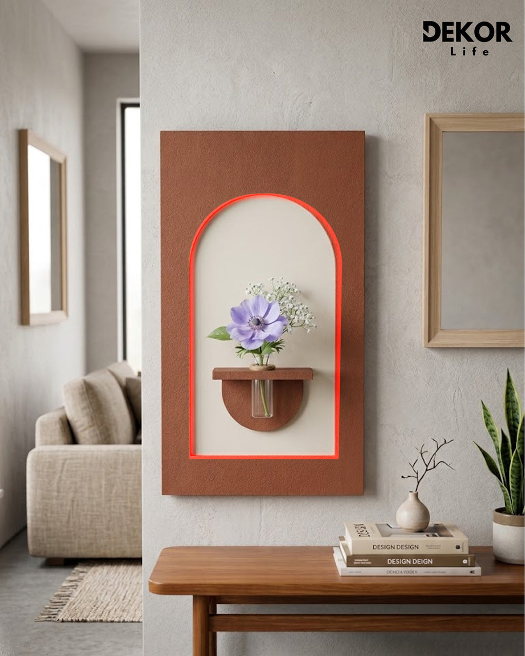 Dekorium 50x90 cm Oval LED'li Dekoratif Duvar Paneli - Gizli Aydınlatmalı - Model D041