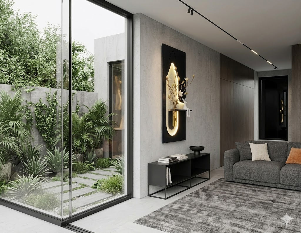 Dekorium 50x90 cm Oval LED'li Dekoratif Duvar Paneli - Gizli Aydınlatmalı - Model D062