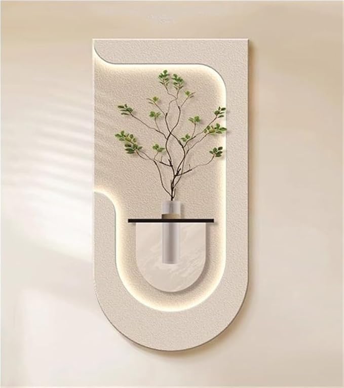 Dekorium 40x70 cm Pilli LED'li İskandinav Duvar Tablosu - Pütürlü Doku - Model D087
