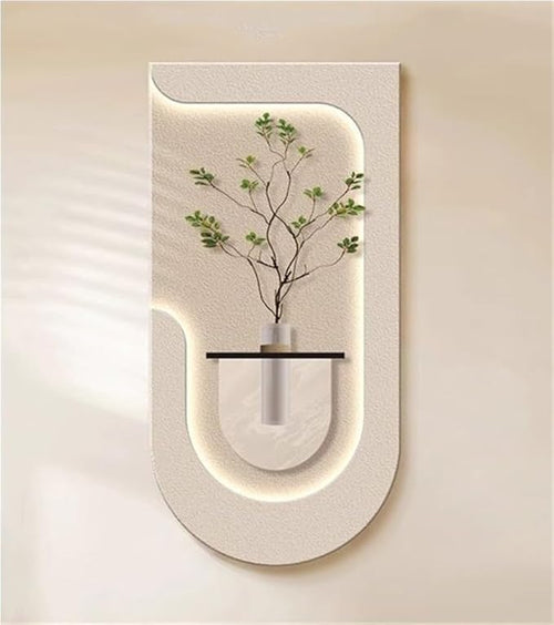 Dekorium 40x70 cm Pilli LED'li İskandinav Duvar Tablosu - Pütürlü Doku - Model D087