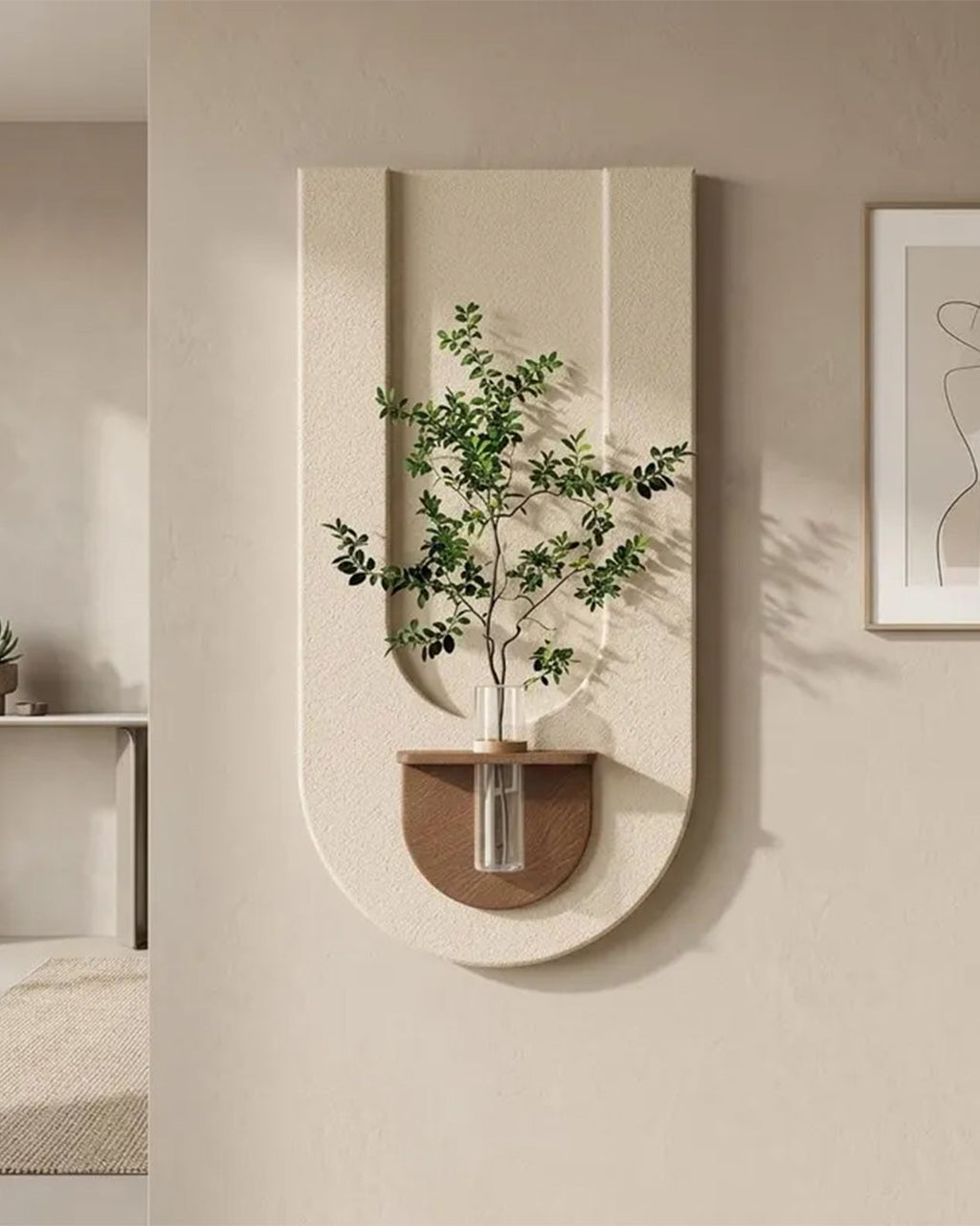 Dekorium 40x70 cm Pilli LED'li İskandinav Duvar Tablosu - Pütürlü Doku - Model D092