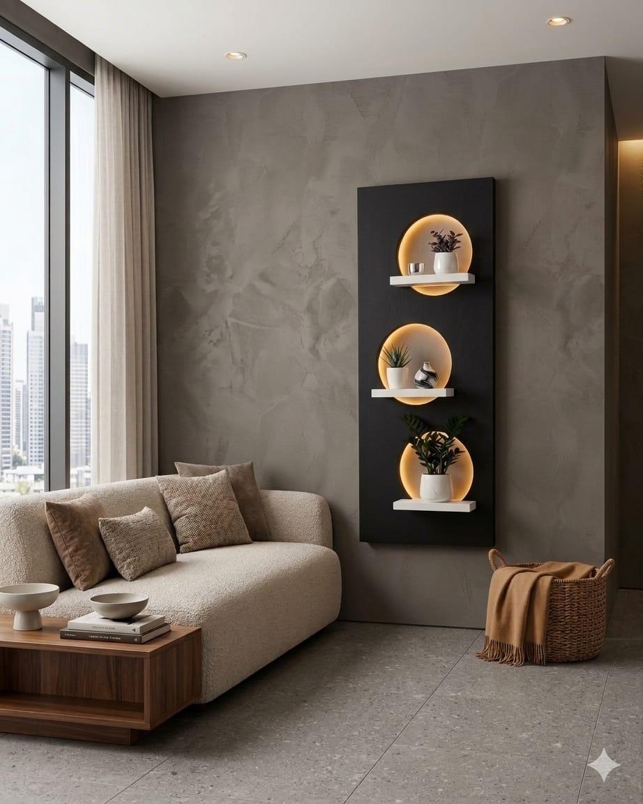Dekorium 50x120 cm Oval LED'li Dekoratif Duvar Paneli - Gizli Aydınlatmalı - Model D022