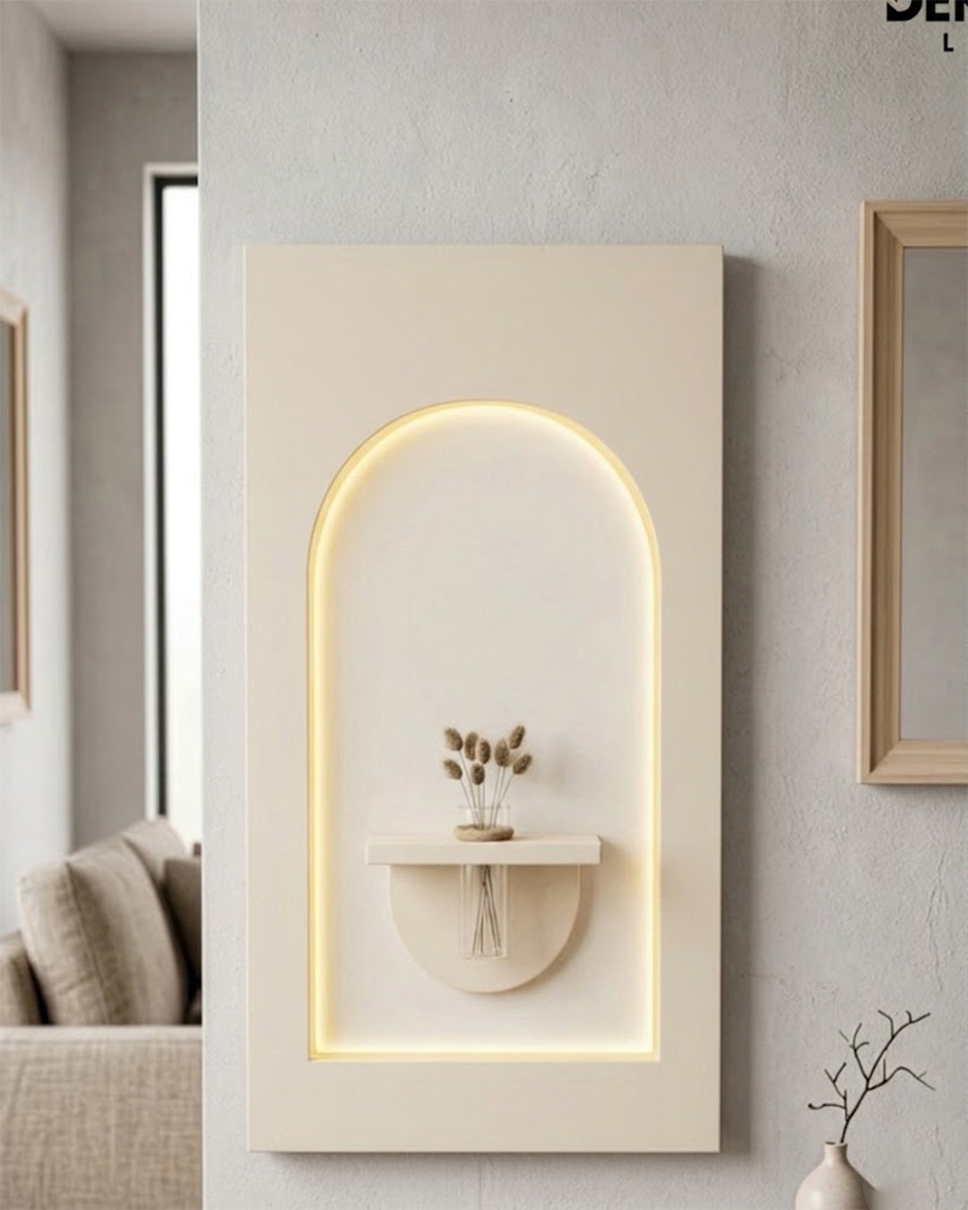 Dekorium 50x90 cm Oval LED'li Dekoratif Duvar Paneli - Gizli Aydınlatmalı - Model D045
