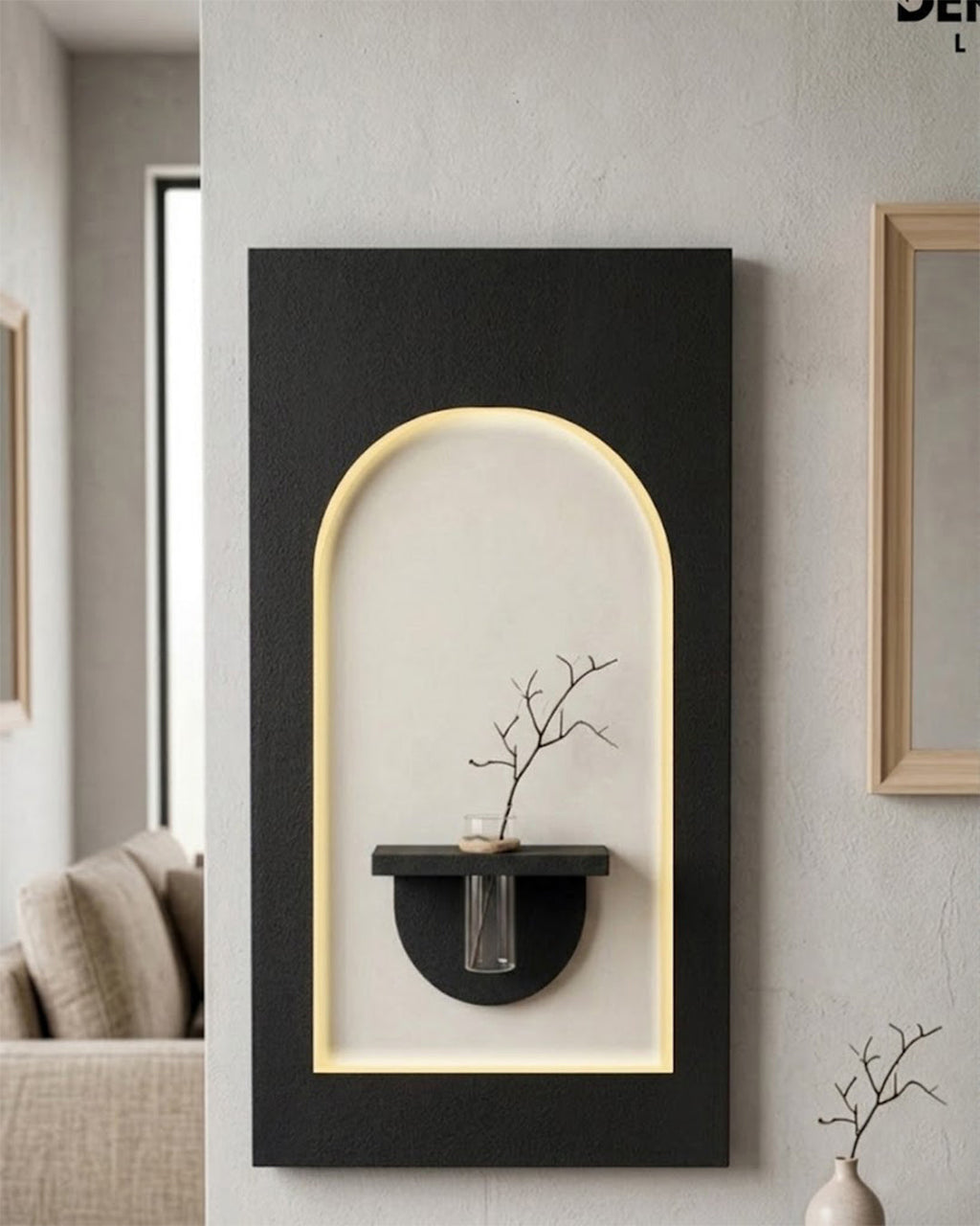 Dekorium 50x90 cm Oval LED'li Dekoratif Duvar Paneli - Gizli Aydınlatmalı - Model D046