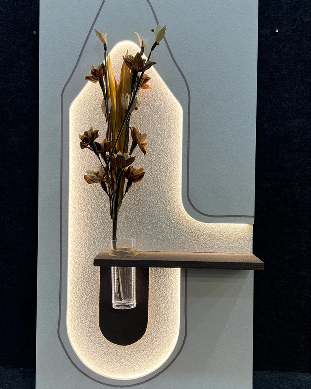 Dekorium 40x70 cm Pilli LED'li İskandinav Duvar Tablosu - Pütürlü Doku - Model D085
