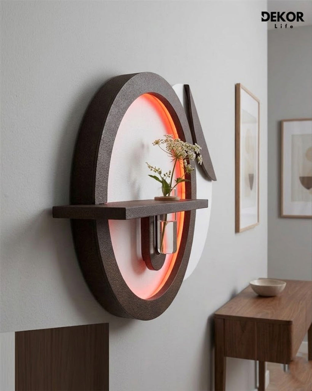 Dekorium 50x90 cm Oval LED'li Dekoratif Duvar Paneli - Gizli Aydınlatmalı - Model D061