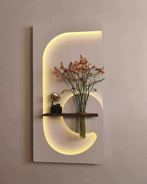 Dekorium 40x70 cm Pilli LED'li İskandinav Duvar Tablosu - Pütürlü Doku - Model D076