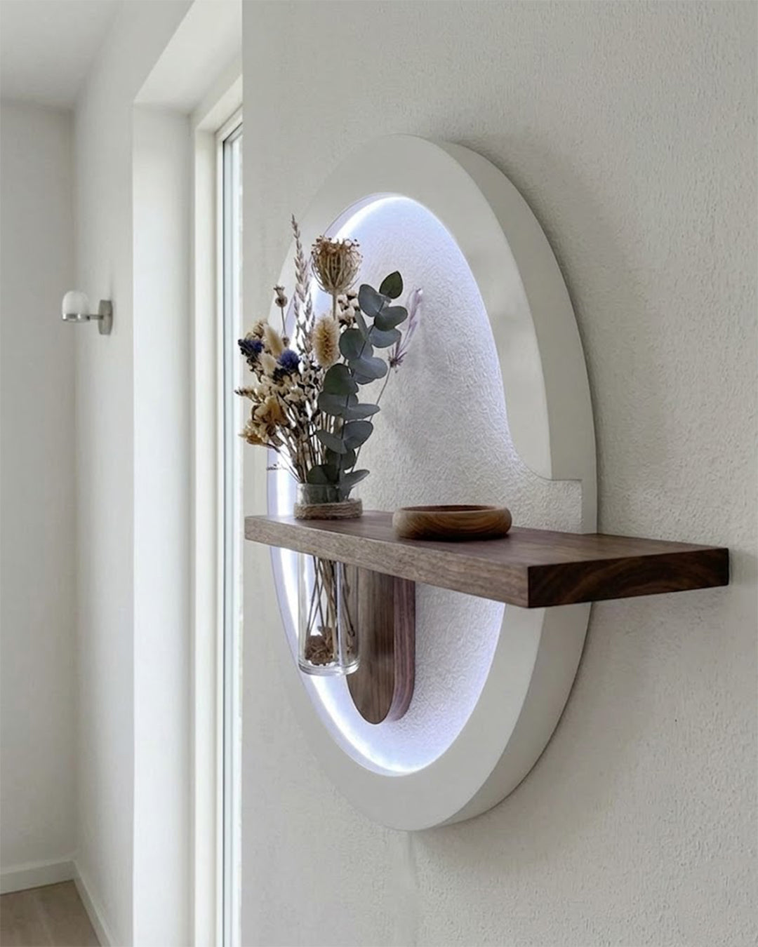 Dekorium 50x85 cm Oval LED'li Dekoratif Duvar Paneli - Gizli Aydınlatmalı - Model D035