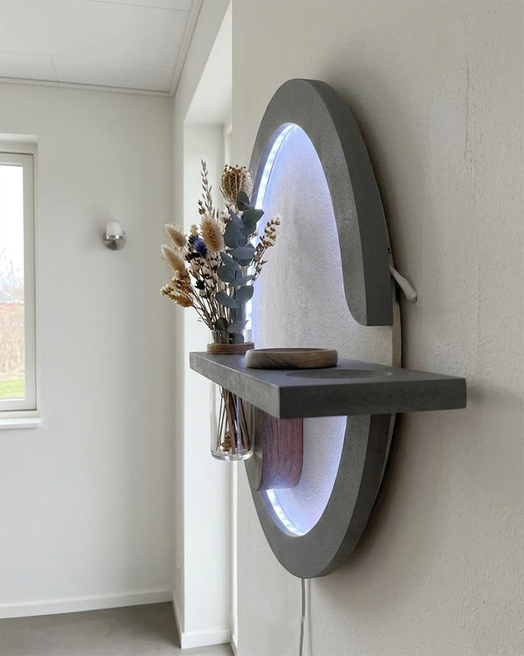 Dekorium 50x85 cm Oval LED'li Dekoratif Duvar Paneli - Gizli Aydınlatmalı - Model D030