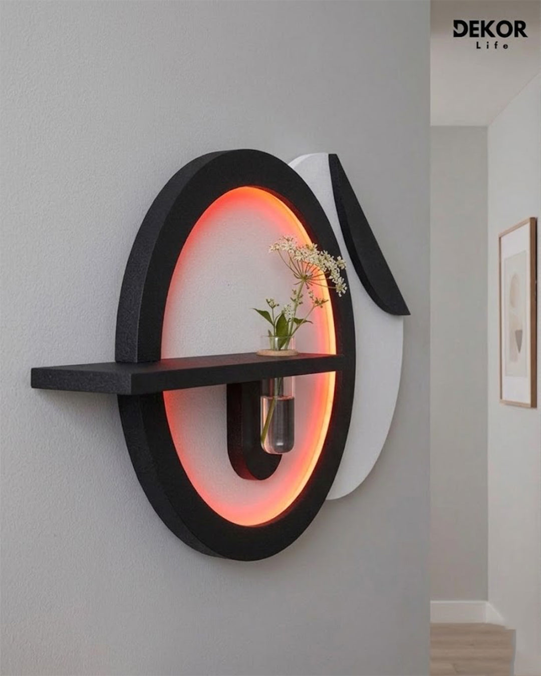Dekorium 50x85 cm Oval LED'li Dekoratif Duvar Paneli - Gizli Aydınlatmalı - Model D033
