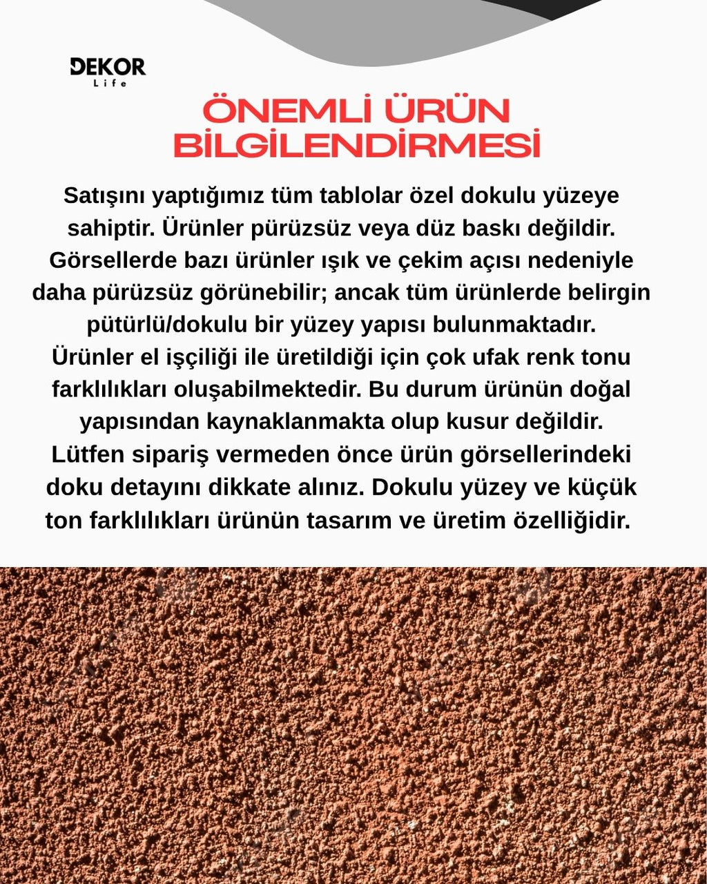 Dekorium 40x70 cm Pilli LED'li İskandinav Duvar Tablosu - Pütürlü Doku - Model D117