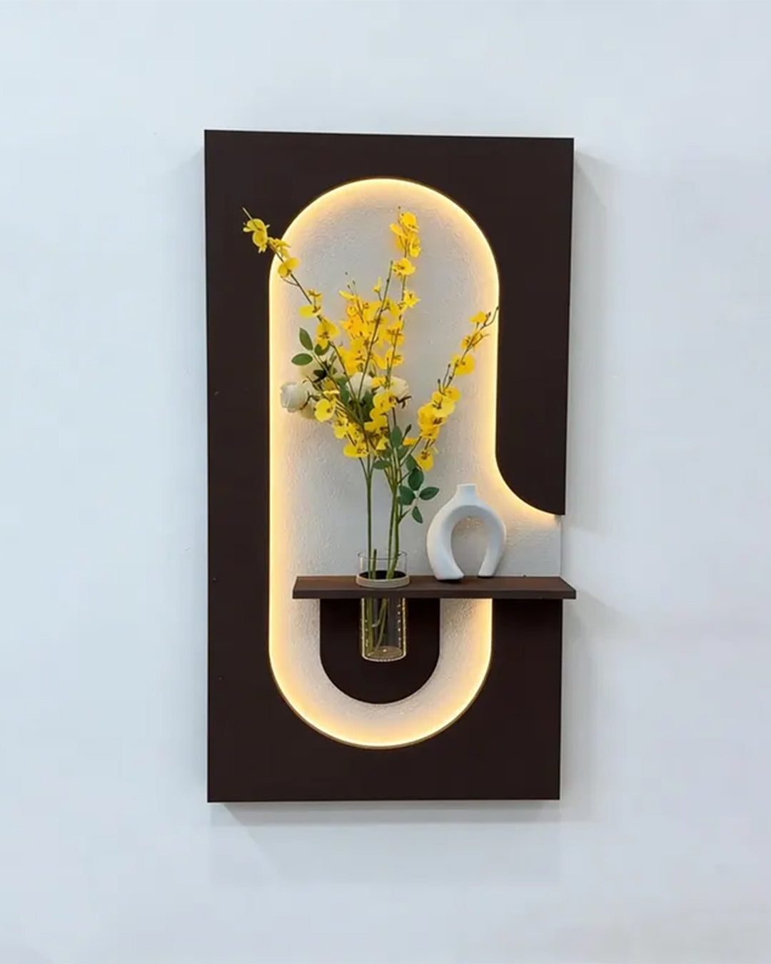 Dekorium 40x70 cm Pilli LED'li İskandinav Duvar Tablosu - Pütürlü Doku - Model D095