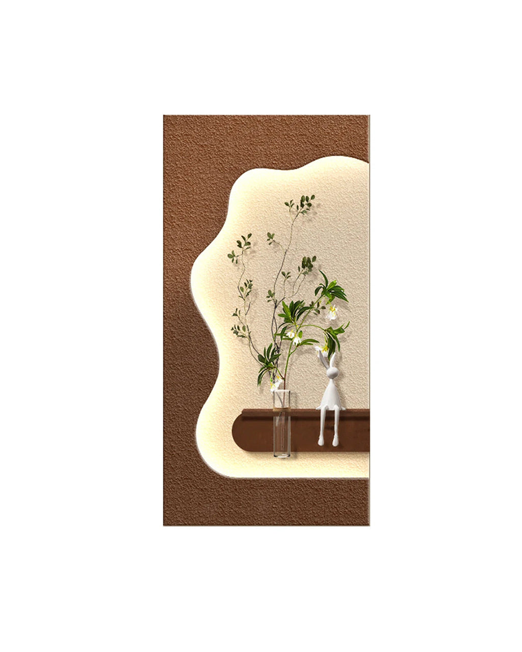 Dekorium 40x70 cm Pilli LED'li İskandinav Duvar Tablosu - Pütürlü Doku - Model D078
