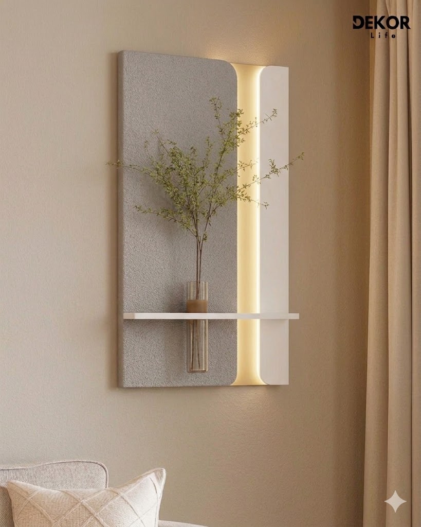 Dekorium 50x90 cm Oval LED'li Dekoratif Duvar Paneli - Gizli Aydınlatmalı - Model D059