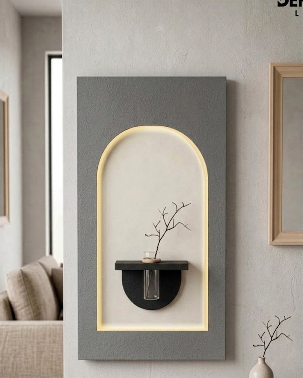 Dekorium 50x90 cm Oval LED'li Dekoratif Duvar Paneli - Gizli Aydınlatmalı - Model D047