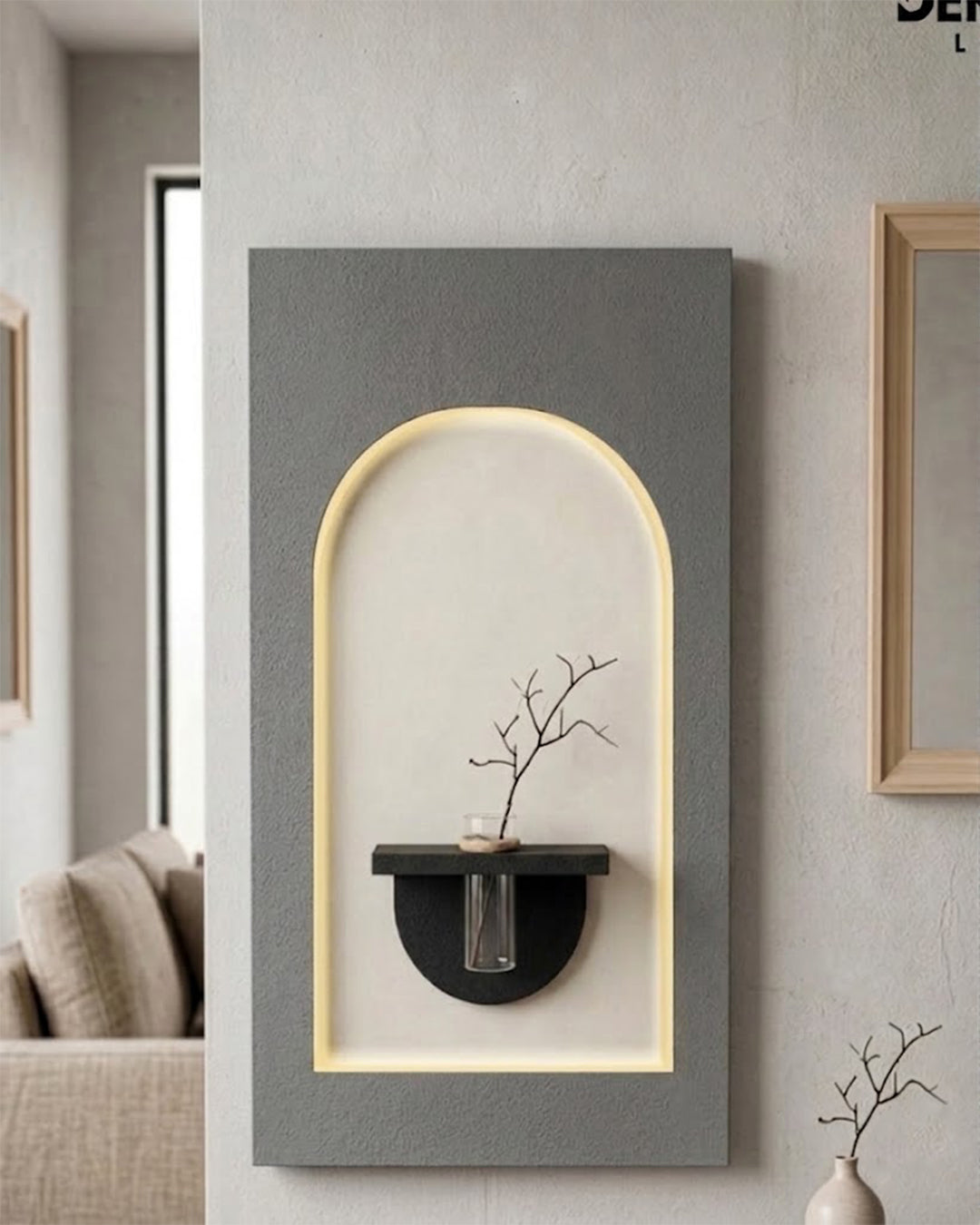 Dekorium 50x90 cm Oval LED'li Dekoratif Duvar Paneli - Gizli Aydınlatmalı - Model D047