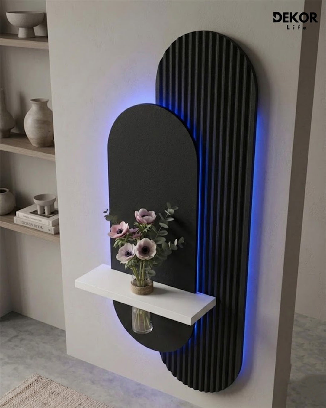 Dekorium 40x90 cm Oval LED'li Dekoratif Duvar Paneli - Gizli Aydınlatmalı - Model D012