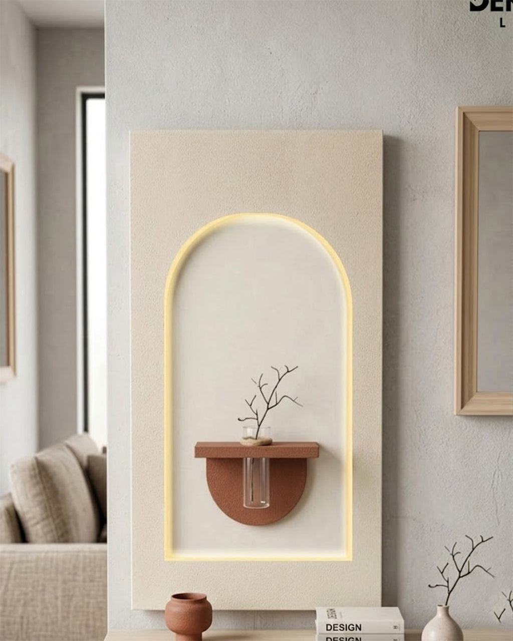 Dekorium 50x90 cm Oval LED'li Dekoratif Duvar Paneli - Gizli Aydınlatmalı - Model D048