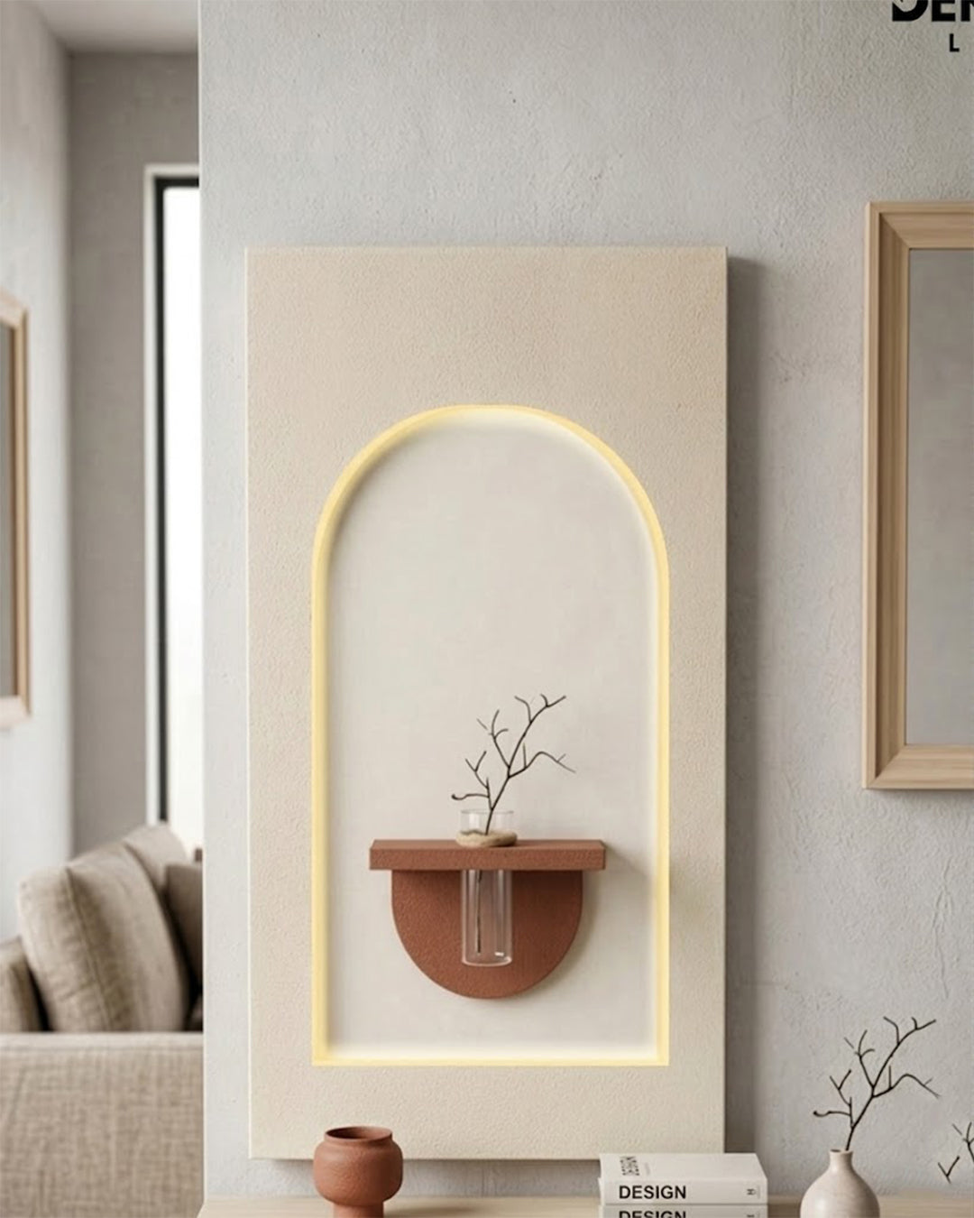 Dekorium 50x90 cm Oval LED'li Dekoratif Duvar Paneli - Gizli Aydınlatmalı - Model D048